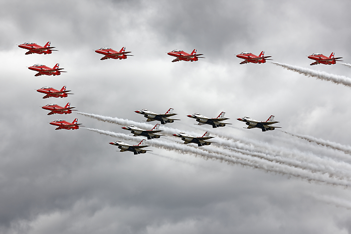 The Red Arrows with the Thunderbirds