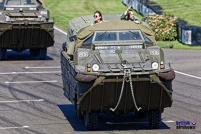 Amphibian leading the military parade at Goodwood Revival 2019